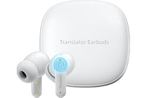 ANFIER M3 Translator Écouteurs de traducteur de langue avec système coulissant 144 langues et accents, traducteur sans fil avec application compatible iOS et Android