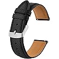 BISONSTRAP Watch Straps with Quick Release, Texture Leather Watchbands for Men Women, 18mm 20mm 22mm