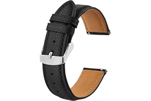 BISONSTRAP Cinturini per Orologi con Sgancio Rapido, Cinturino in Pelle Strutturata per Uomo Donna, 18mm 20mm 22mm