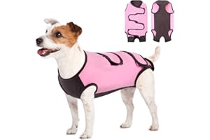 ASENKU Body Post Operatorio Cane Femmina Tutina Recupero Cane per Ferite Pigiama per Cani Protezione Postoperatoria Vestito Cane Colletto Alternativo Dopo l'intervento Chirurgico