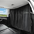 Ovege Car Divider Curtains Sun Shade-Privacy Travel Nap Night Car Camping Detachable Simple Curtain(Black, Back Seat-1pcs)