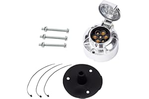 ETUKER Enchufe de Remolque de 7 Pines con Junta de Goma, Conector de Enchufe de Remolque de Barra de Remolque de 12 V y 7 Pines, Resistente al Agua para Camión RV Coches Barco Caravana