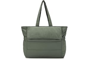 RAVUO Bolso Acolchado Mujer,Bolso Mujer Grande Ligero Puffer Tote Bag Bolso Universidad Bolsa Hombro y Shopper para Gimnasio Trabajo Vacaciones Yoga