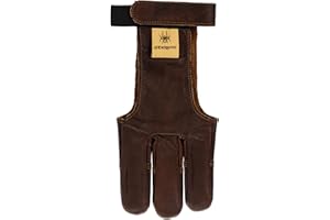 BSW - BOGENSPORTWELT SPIDERBOWS Supersoft - Handschuh aus Kalbsleder für Bogenschießen, Anfänger und Profis für Pfeil und Bogen, Schutz der Finger an der Sehne