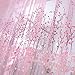1M*2M Romantic Curtains Voile Tulle Flower Door Valances Panel Window Balcony for Home Decor (Pink)