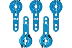 PERFETSELL 5 Pcs Brazo Servo RC 1/10 25T M3 Brazo Servo Aluminio 25T Servo Arm Horn Servo CNC Aluminum 25T Dientes Servo Cuerno de Metal para Futaba/Ace MG Servo RC Car, Accesorio (Azul)