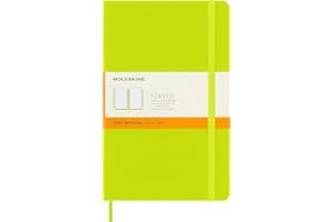 Moleskine - Classic Notebook, Ruled Notebook, Hard Cover and Elastic Closure, Size Large 13 x 21 cm, Colour Lemon Green, 240 Pages