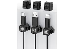 Kuulaa Clip de Cable, 6 Pack Organizador Magnético de Escritorio, Fuerte Soporte Adhesivo para Mesilla de Noche, Electrodomésticos de Cocina, Material de Oficina