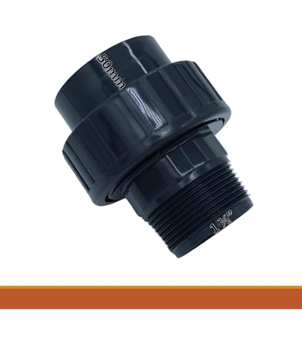 Well2wellness Raccordo PVC-U A Vite - Attacco Adesivo 50mm X Filettatura Esterna 1"1/2, Grigio, PN16