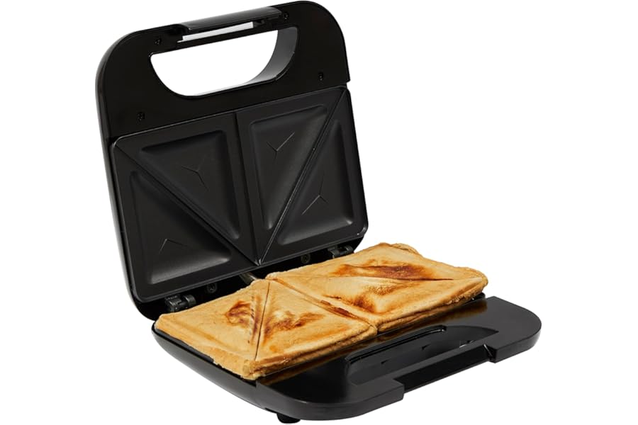 PIFCO 750W Non-Stick Sandwich Maker - Compact Electric Sandwich Toaster with Cool-Touch Handle, Skid-Resistant Feet, and Ready Light, Easy to Clean, Ideal for Home, Dorm Rooms, and Quick Snacks