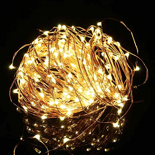 EnGive Lichterkette Warmweiß Kupferdraht Weihnachtsdeko 100er LED 10M Lichterketten Garten Weihnachtsbeleuchtung - 2