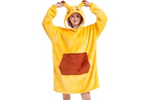 chuangminghangqi Couverture à Capuche Flanelle Douce Robe Sweat Pull Chaude et Confortable TV Couverture Sweat à Capuche Épaisse - Surdimensionnée Grande Poche