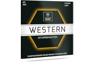 LIEBLINGS SAITEN Gitarrensaiten Westerngitarre - Premium Stahl-Saiten für Westerngitarren - 6 Saiten Set