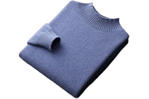 HAMTHUIT Men Wool Sweater Men's Half Turtleneck Pullover Casual Thickening Tops Knit Loose Patchwork Men's Jumper Sweater
