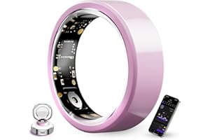 UouNeaCo Ceramic Smart Ring for Men Women, Health Fitness Tracker with 24/7 Heart Rate, Blood Oxygen & Sleep Monitoring, Waterproof 5ATM IP68, Activity Sport Sleep Tracker (Pink, 8)