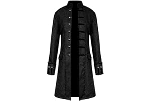 FJKVKDT Disfraz medieval de Halloween para hombre, abrigo victoriano, uniforme renacentista, disfraz vintage para festival, cosplay, uso diario