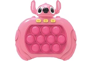 YOIMCKAY Stitch Puzzle Games, Stitch Push Bubbles, Stitch Fidgets Toys,Speed Push Game, Fast Push Game pour Adultes, Fast Push Toy avec Lumières(Rose)