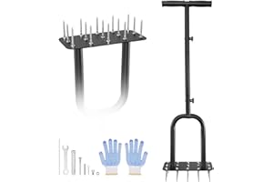 FACHMACH Lawn Aerator Spikes Aerating Tool, Manual Yard Grass Aerator with Strong Spikes, 34 to 36" Retractable Garden Lawn Aeration for Aeration Compact Soil