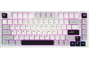 ‎YUNZII YUNZII YZ75 75% Hot Swappable Wireless Gaming Mechanische Tastatur, RGB-Hintergrundbeleuchtung, BT5.0/2.4G/USB-C, Double Shot PBT Tastenkappen für Linux/Win/Mac (Gateron G Pro Gelb, Weiß)