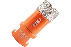 BGTEC Diamond Drill Bit Tile Hole Saw 25mm with M14 Thread for Porcelain Ceramic Tile Granite Marble Masonry Granite Stone Vacuum Brazed Bit 60mm Length