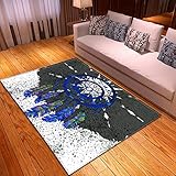 KFEKDT Nordique Flanelle Tapis Famille Décoration Plume Motif Salon Fille Chambre Antidérapant Tapis Bébé Rampant Zone Tapis A1 120x170 cm