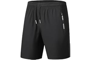 Ahigh Sporthose Herren Kurz, Kurze Hosen Herren mit Zip & elastischem Bund, Sports Shorts Dry fit, Atmungsaktive Trainingshose für Gym,Laufen, Fitness