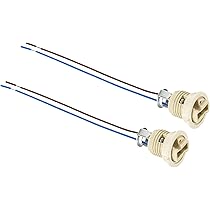 PATIKIL G9 Light Base Socket Kit, 2 Set 10 Inch Long Wire Lead Ceraic