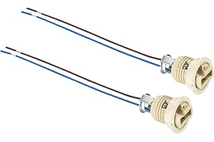 PATIKIL G9 Lumière Base Prise, 2 Paquet Céramique Lampe Support Connecteur Éclairage Remplacement avec 140mm Câble Fil pour Halogène Incandescent LED Lumière Ampoule