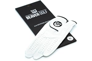 BEAVER GOLF Gant de golf pour femme - Blanc - Cuir Cabretta de qualité supérieure - Qualité maximale - Durable - Fabriqué à la main