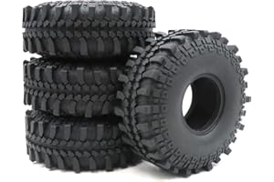 hobbysoul 4pcs RC 2.2 Crawler Mud Terrain Tires Super Grip Soft Tyres with Soft Foam Insert Height: 145mm/5.7inch