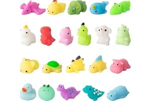 JUAUO 21 Pieces Mini Animal Squishy Pack - Soft Fidget Toys Stress Mochi Squeeze Toys, Kids Childrens Fidget Stress Relief Sensory Toy Party Bags Filler