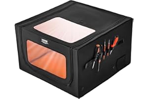 VEVOR Lasergravierer Gehäuse, 80x80x50cm, Laser Gehäuse, Sicht in zwei Richtungen, flammhemmende und feuerfeste Schutzhülle, mit Abluftventilator und -rohr, isoliert Rauch, Lärm und schützt die Augen