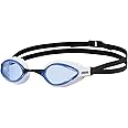 Arena Unisex Adult Air-Speed Anti-Fog Racing Swim Goggles for Men and Women Special Air Seals Technology No Leaking Non-Mirror Lens, Blue/White