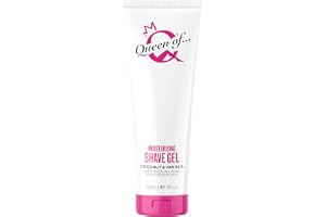 Queen of Ooh la la! Moisturising Shave Gel 150ml | Low Foam Precision Shaving Cream for Legs, Underarms and Bikini. Coconut Vanilla Scent. 93.4% Naturally Derived and Vegan.