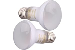 DERNORD Reptile Heat Lamp Light Bulb - 25W Basking Spot Light 2 Pack E27 Vivarium Daylight Bulb for Tortoise Bearded Dragon Lizard Snake Chick