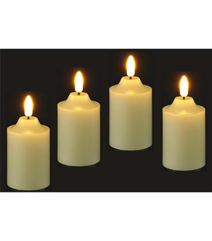 Furein LED Wachskerzen – Natürliches Wachs, Flackernde Flamme, Batteriebetrieben, 13x7 Cm