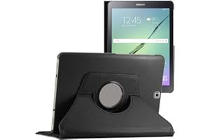 ebestStar - Cover per Samsung Galaxy Tab S2 9.7 SM-T813, T815 T810, Custodia Protezione Rotazione 360, Pelle PU, Nero