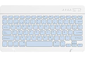 HZD Teclado Bluetooth Español,Light Teclado Inalámbrico Portátil para iPhone de iOS,iPad,Samsung,Lenovo,Huawei,Android,Windows,Compatible con Todos los Dispositivos con Bluetooth