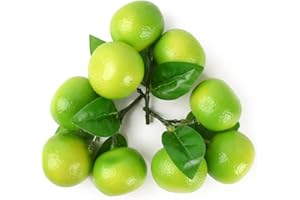 HUIANER 3 PCS Artificial Fruit Mini Tangerine Orange Simulation Fake Lifelike for Home Party Kitchen Festival Decoration (Green)