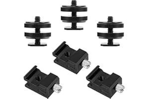 TICEED 3 Set Blitzschuh Adapter enthält 3 Kamera Blitzschuhadapter 1/4" Stativschraube und 3 einstellbare Metall Blitzschuhhalterung Blitzhalterung Lampenhalter für Stativ DSLR Kamera LED Licht Flash