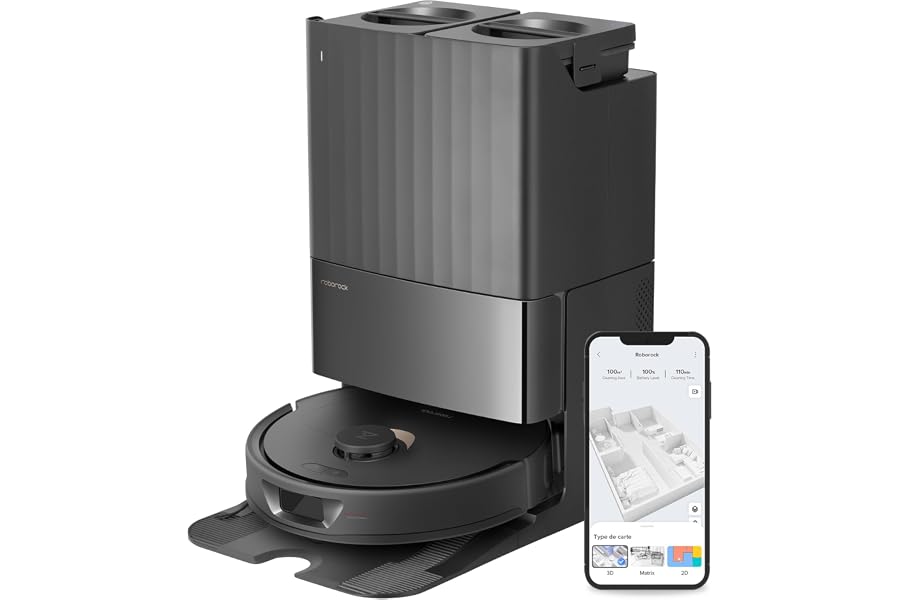 roborock Qrevo Saugroboter mit Wischfunktion, 5500Pa Saugkraft, 3D-Kartierung, Doppeldrehmopps Wisch