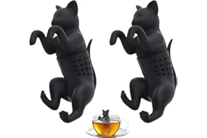 Rayong 2 Pièces Infuseur Thé Chat,Infuseur de Thé en Vrac,Infuseurs à Thé Animaux Mignons,Infuseur à thé en Silicone pour Le Thé, La Cuisson