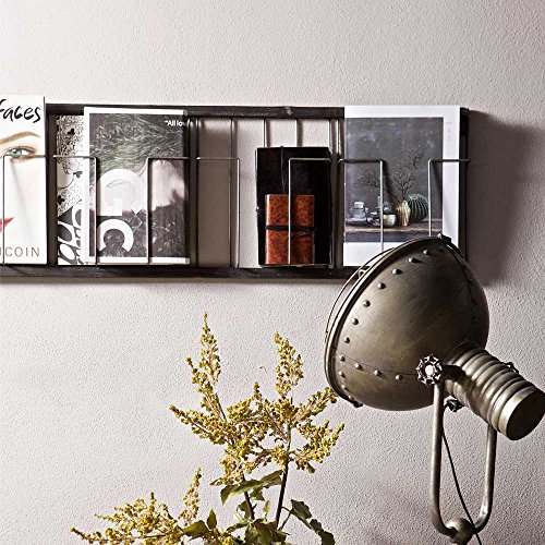 lounge-zone Prospekthalter Wandprospekthalter Wanddisplay Wandset Metall schwarz 104X32cm 4 x A4 13518 - 4