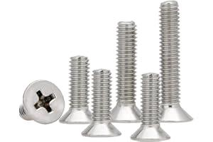 KINDOYO Tornillo Mecanico de Cabeza Avellanada - M4*(20-55mm) Tornillo de Máquina Tornillos de Cabeza Plana Cruz de Acero Inoxidable Alta Dureza, M4*55mm(20pcs)