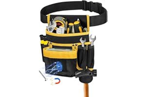 Kleemeiero Werkzeuggürtel Herren Magnetische Werkzeugtasche mit 13 Taschen Abnehmbare und Verstellbare Werkzeug Gürteltasche Arbeitsgürtel Handwerker Gürtel für Elektriker, Schreiner, Bauarbeiter