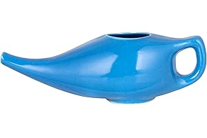 WG inc Ceramic Neti Pot - Nasal Cleaning Cup for Sinus & Congestion Relief Leakproof - Neti Pot Sinus Rinse Kit Nasal Flushing Detoxing Natural Treatment Pot (Blue)