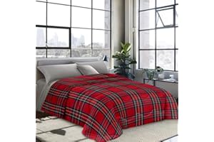 INTRECCI Piumino Matrimoniale, 260 x 260 cm, Piumino Ecologico, Caldo, Invernale, 300 g/m², Anallergico e Antiacaro, Made in Italy, Lavabile in Lavatrice, Soffice, Morbido. Fantasia: Tartan Rossa