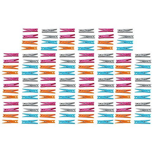 COM-FOUR® 120 Wäscheklammern im Sparpack in 4 verschiedenen Trendfarben