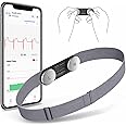 CheckMe Portable ECG with Chest Strap, Real-time ECG Wave Display, AI Analysis, ECG Monitoring 30s at 15min, Works with iOS and Android Apps