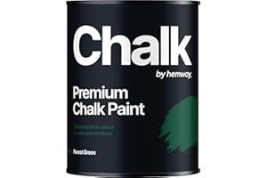Hemway Verde Foresta Chalk Paint 1L Matt Shabby Chic Mobili Per Interni, Pareti, Legno, Armadi, Porte, Tavoli, Sedie, Finitura Gessosa Liscia Ad Asciugatura Rapida (12 Verdi E 116 Colori Disponibili)